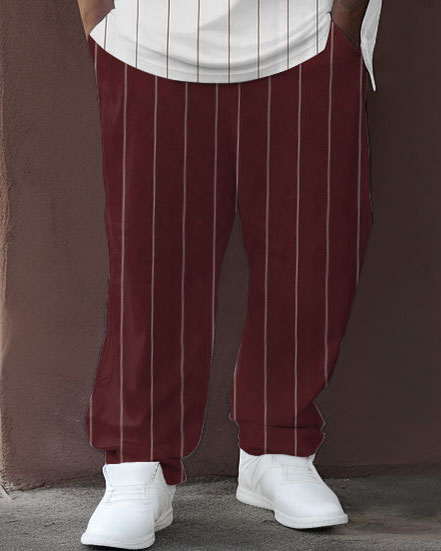 Big & Tall Colorblock Striped Athletic Two-piece Set for big men view 3