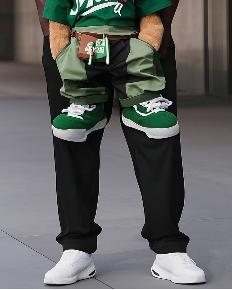 Big & Tall Graphic Streetwear Two-piece Set for big men view 5