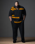 Big & Tall Colorblock Polo Pants Set for big men view 1