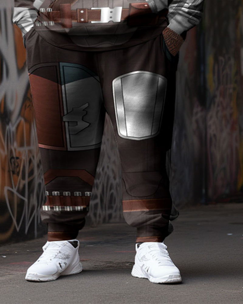 Big & Tall Geometric Hoodie Sweatpants Set for big men view 3