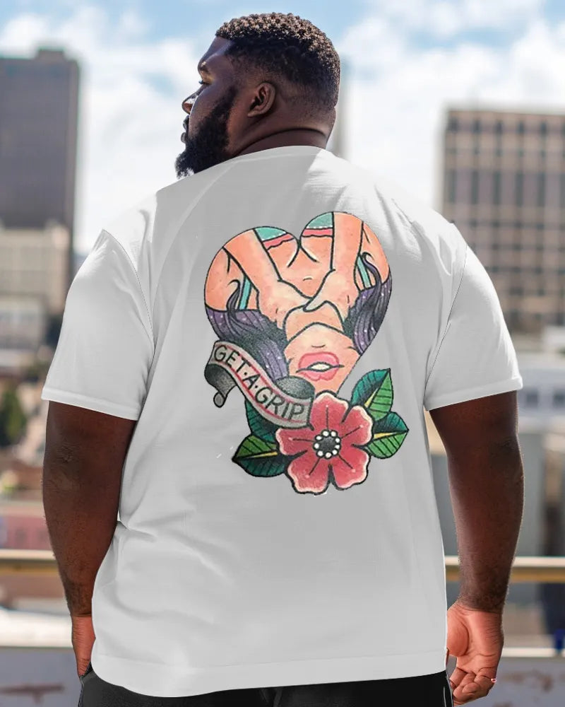 Big & Tall Graphic Floral Streetwear T-Shirt for big men view 1