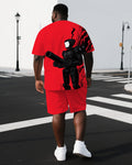Big & Tall Graphic T-Shirt Shorts Set for big men view 1