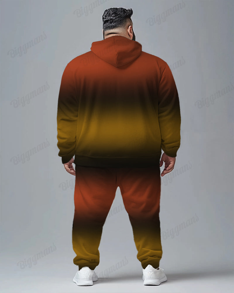 Big & Tall Gradient Graphic Hoodie Sweatpants Set for big men view 2