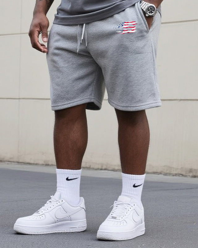 Big & Tall Graphic T-Shirt Shorts Set for big men view 4