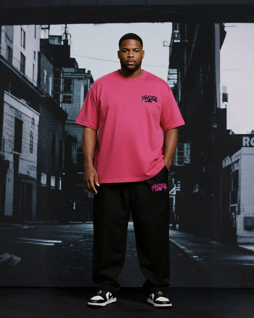 Big & Tall Graphic Graffiti T-Shirt Pants Set for big men view 2
