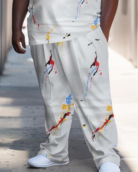 Big & Tall Graffiti Polo Pants Set for big men view 3