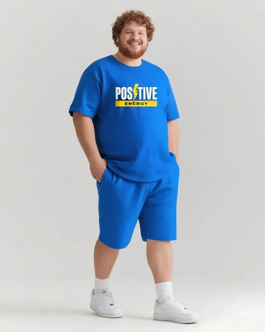 Big & Tall Graphic Streetwear T-Shirt Shorts Set for big men view 8