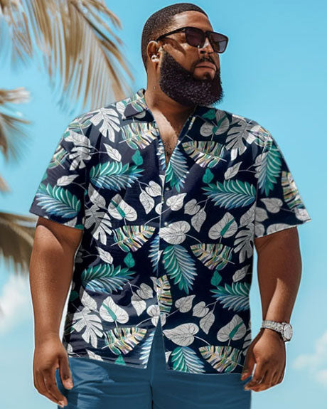 Big & Tall Hawaiian Tropical Graphic Jeans for big men view 3