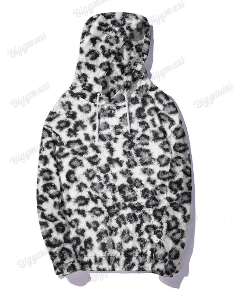 Big & Tall White Graphic Hoodie for big men view 3