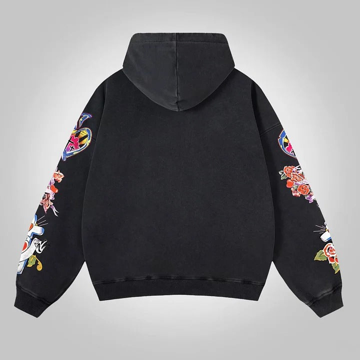 Big & Tall Black Streetwear Hoodie for big men view 4