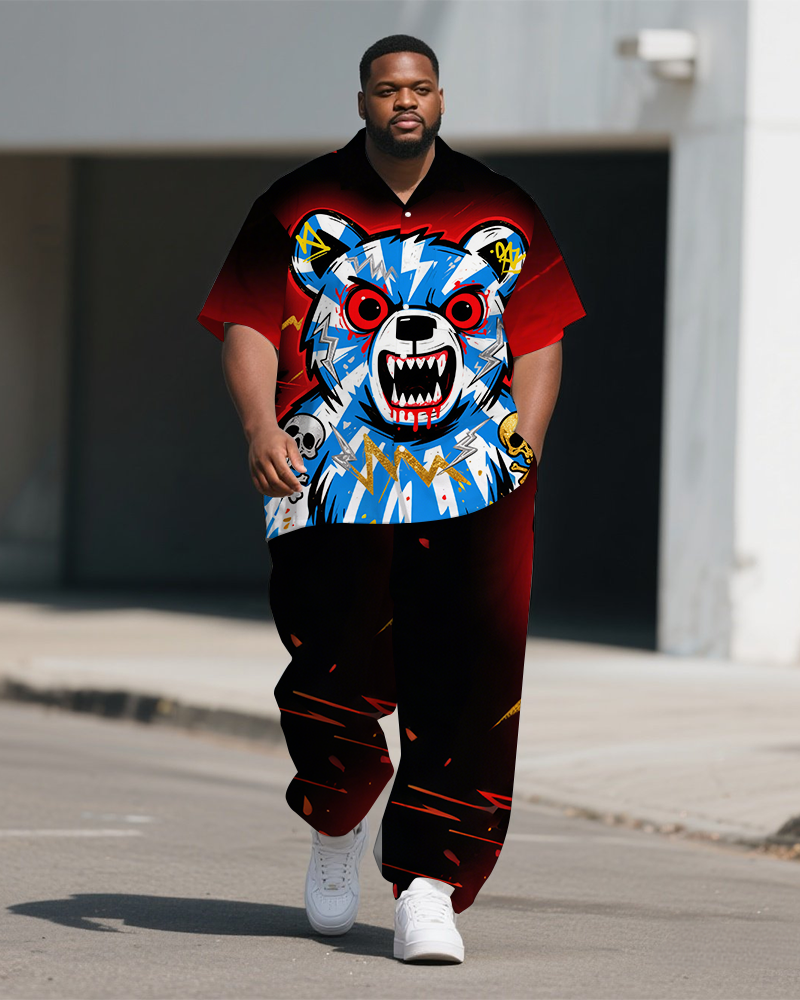 Big & Tall Gradient T-Shirt Pants Set for big men view 1