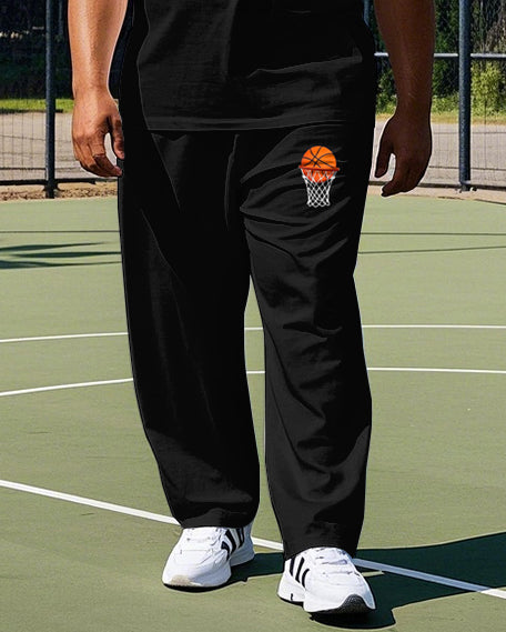 Big & Tall Athletic T-Shirt Pants Set for big men view 3