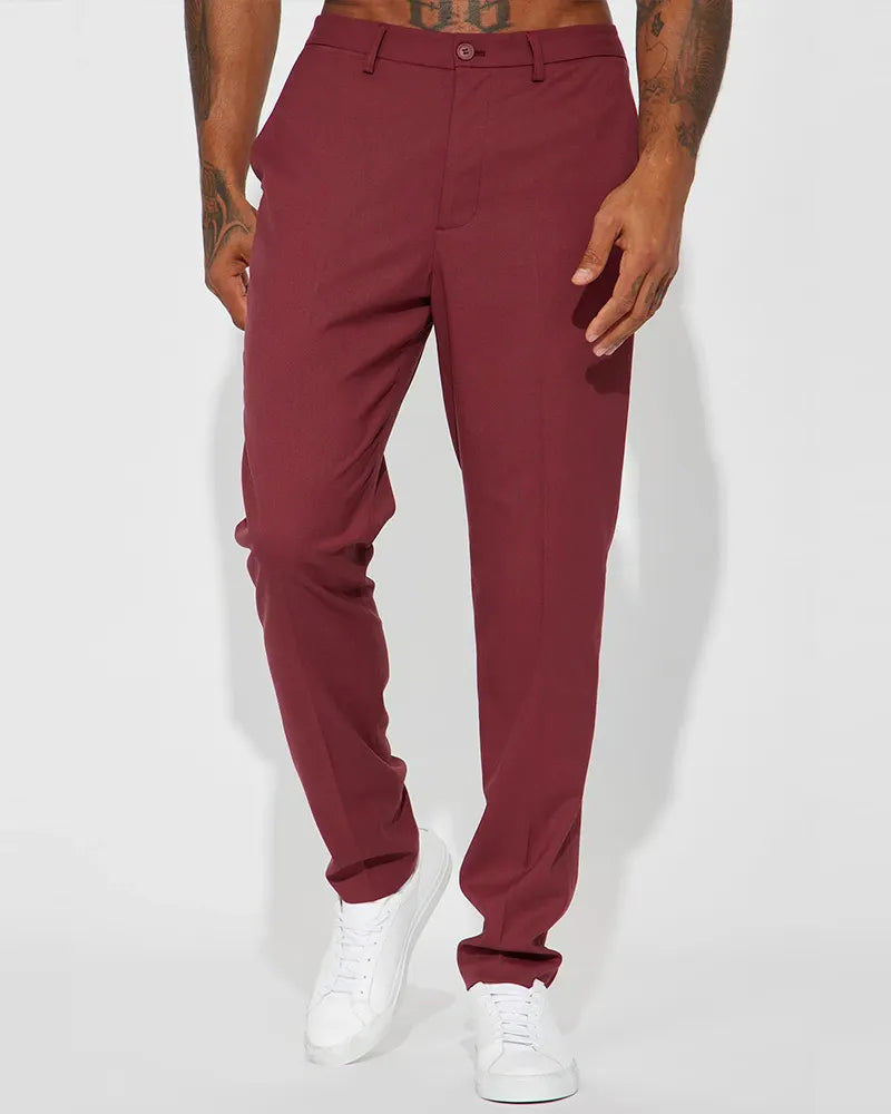 Big & Tall Solid Color Business Casual Two-piece Set for big men view 11