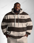 Big & Tall Striped Hoodie for big men view 1