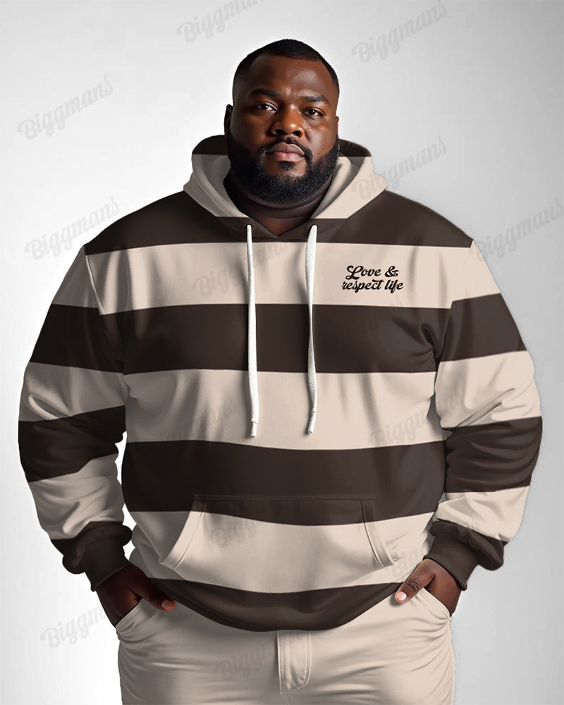 Big & Tall Striped Hoodie for big men view 1