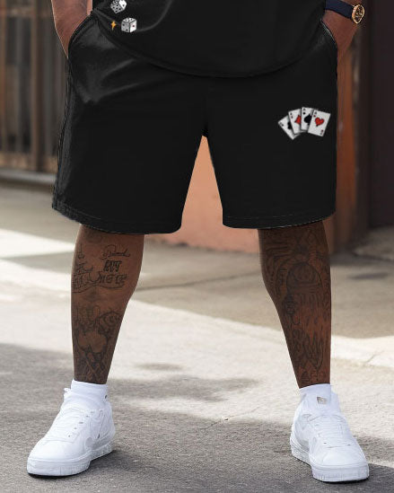 Big & Tall Graphic Streetwear T-Shirt Shorts Set for big men view 4