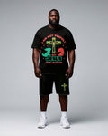 Big & Tall Streetwear T-Shirt Shorts Set for big men view 1