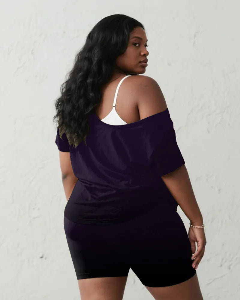 Big & Tall Purple Graphic Graffiti Two-piece Set for big men view 5