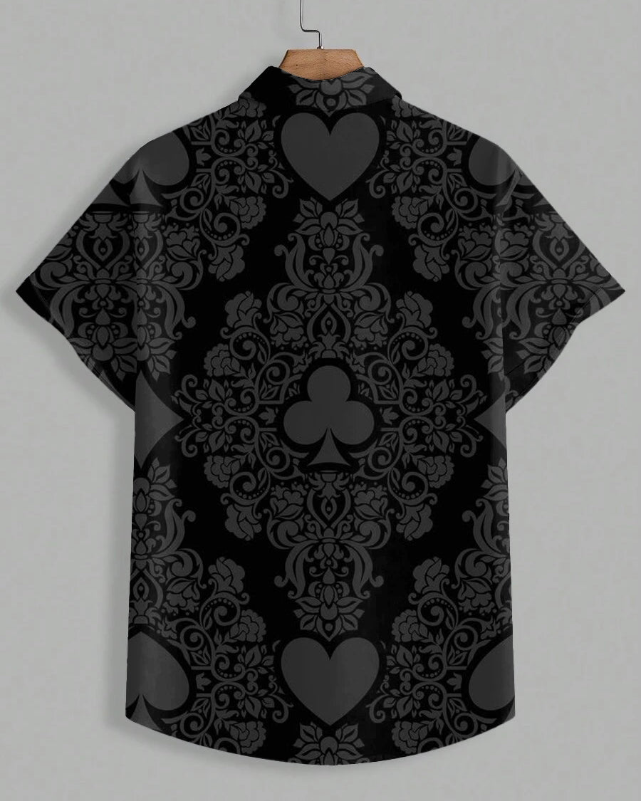 Big & Tall Black Graphic Short Sleeve Shirt for big men view 3