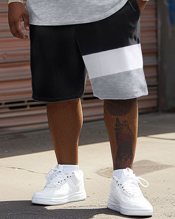 Big & Tall Colorblock T-Shirt Shorts Set for big men view 3