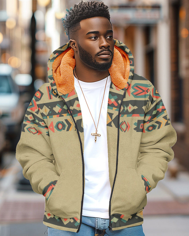 Big & Tall Western Geometric Graphic Hoodie for big men view 2