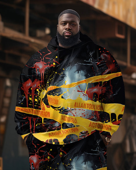 Big & Tall Graffiti Hoodie Sweatpants Set for big men view 2