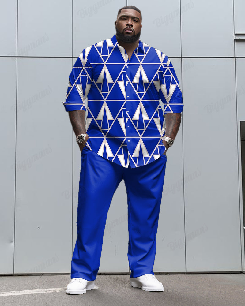 Big & Tall Geometric Two-piece Set for big men view 1