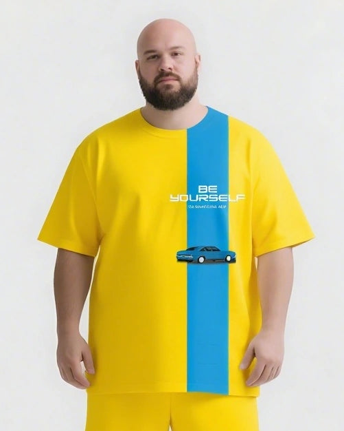 Big & Tall Graphic Streetwear Two-piece Set for big men view 7