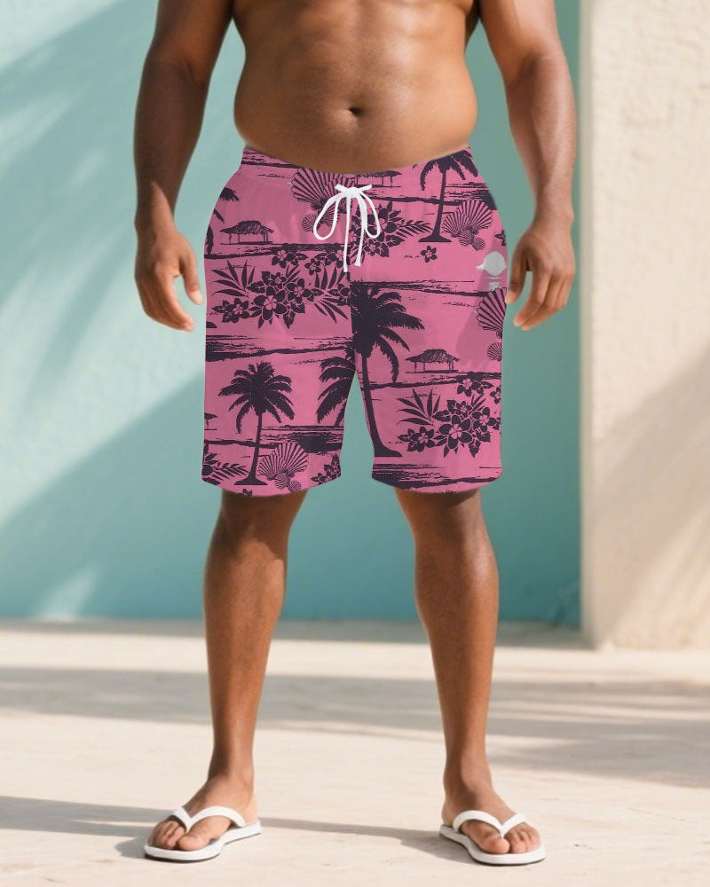 Big & Tall Pink Hawaiian Pants for big men view 1