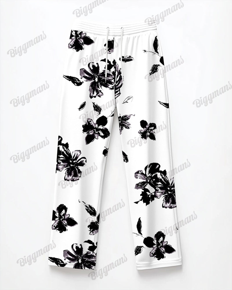 Big & Tall Floral T-Shirt Pants Set for big men view 5