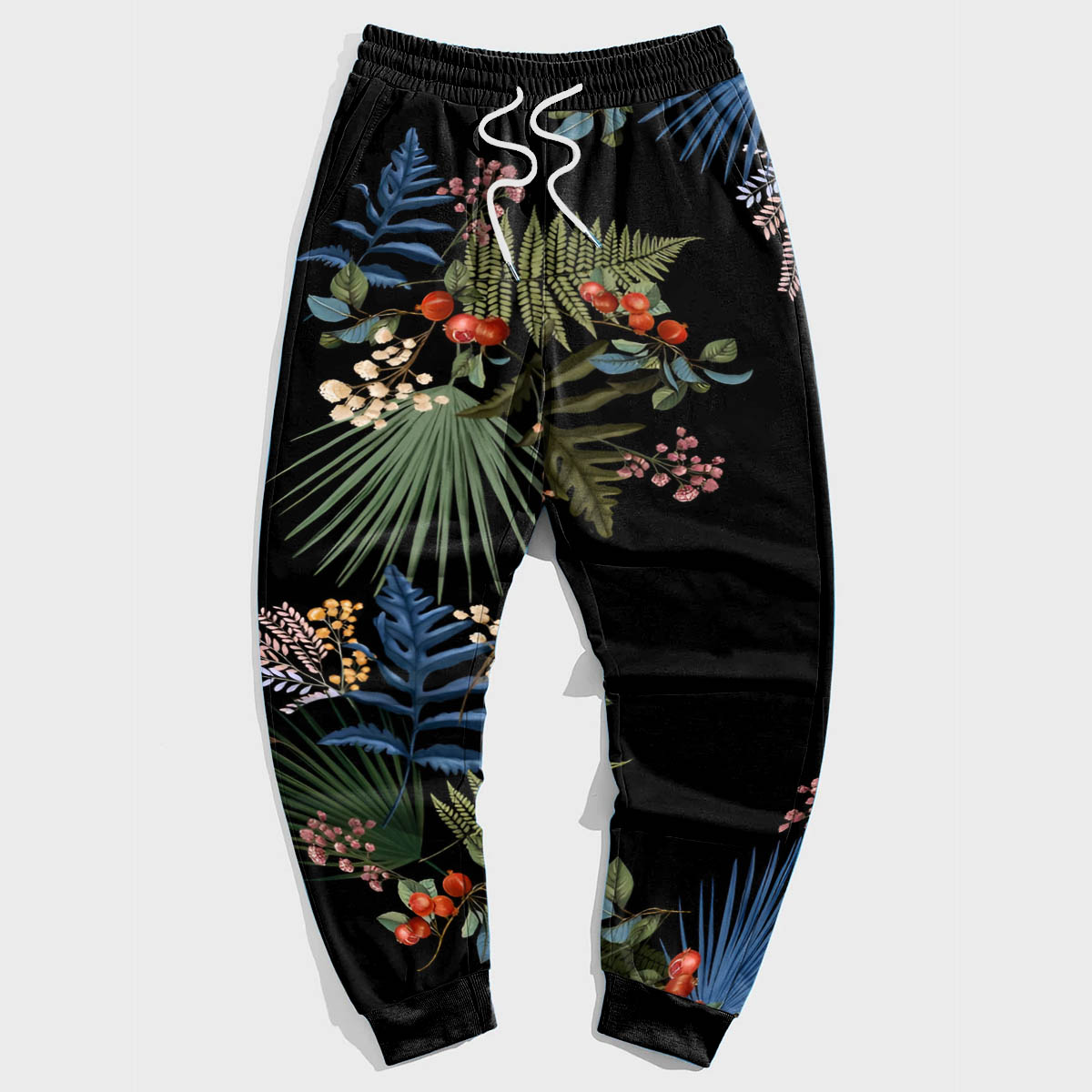 Big & Tall Black Floral Pants for big men