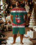 Big & Tall Graphic T-Shirt Shorts Set for big men view 1