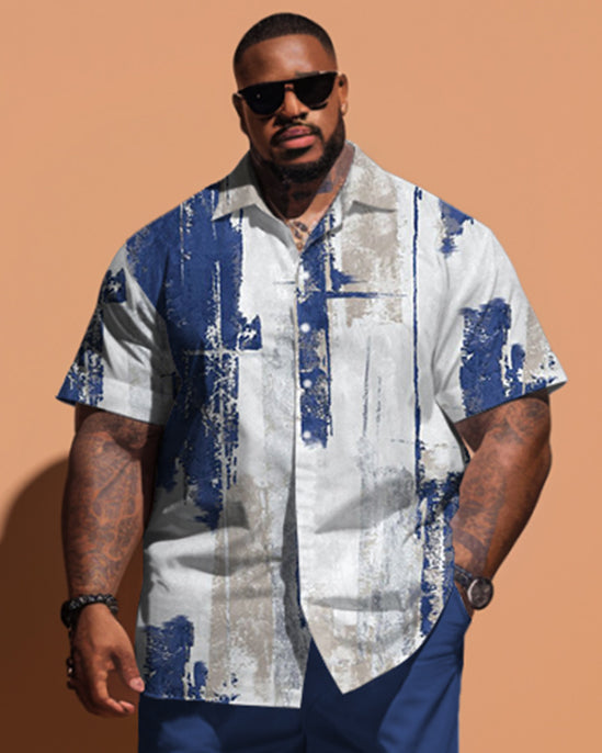 Big & Tall Streetwear Vintage T-Shirt Shorts Set for big men view 2