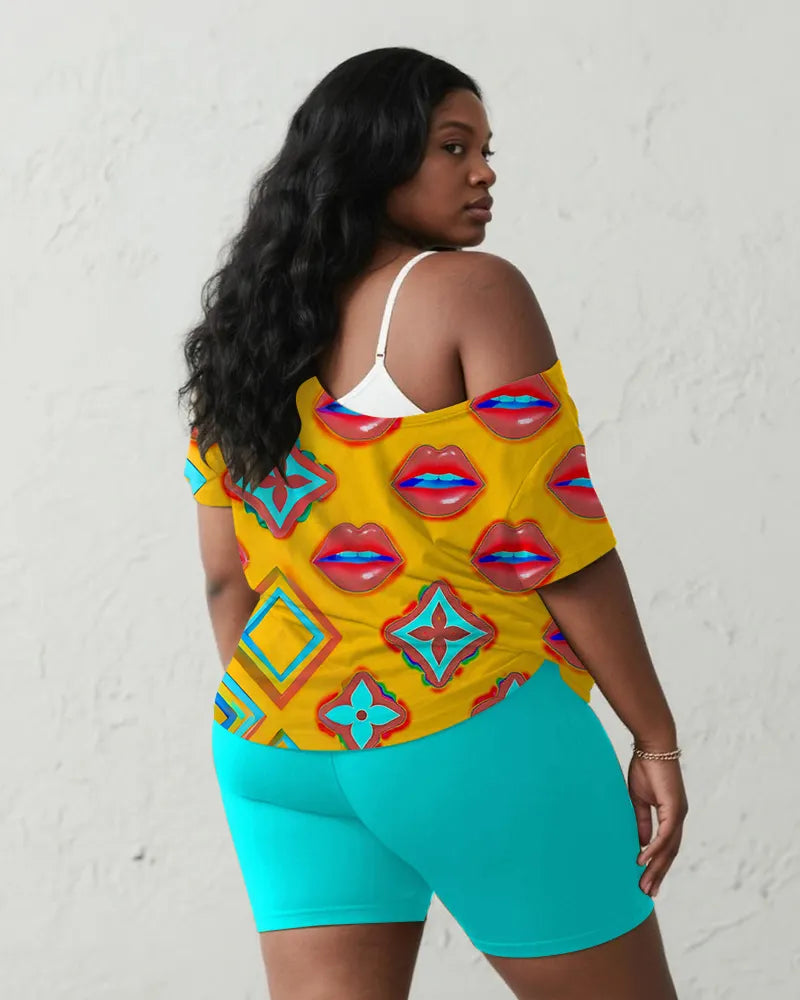 Big & Tall Geometric Graphic Graffiti Two-piece Set for big men view 5
