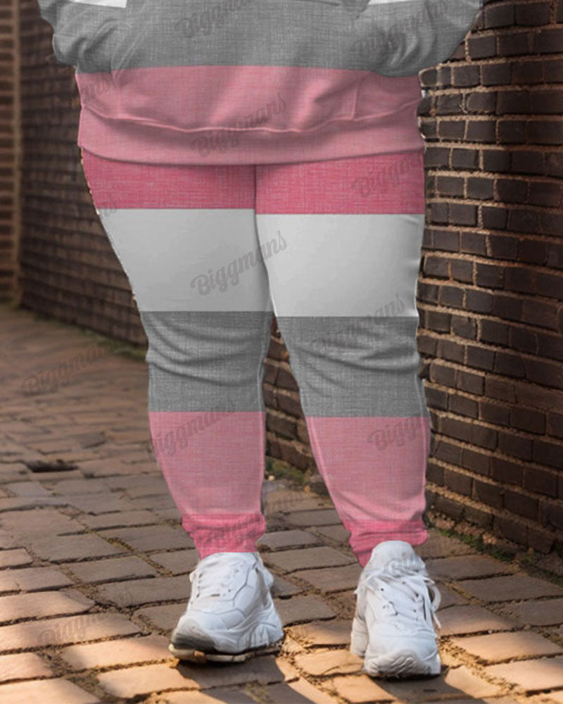 Big & Tall Colorblock Graphic Hoodie Sweatpants Set for big men view 3