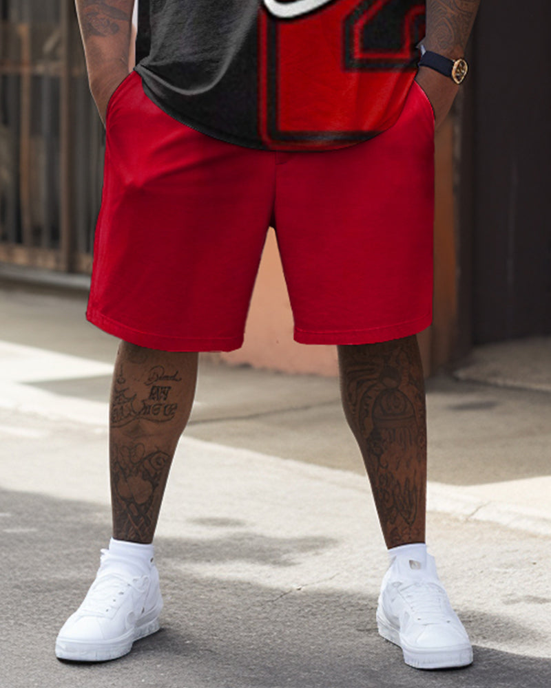 Big & Tall Graphic T-Shirt Shorts Set for big men view 3