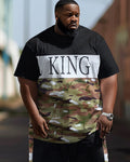 Big & Tall Colorblock Graphic Two-piece Set for big men view 2