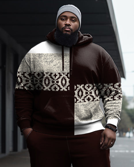 Big & Tall Colorblock Hoodie Sweatpants Set for big men view 2