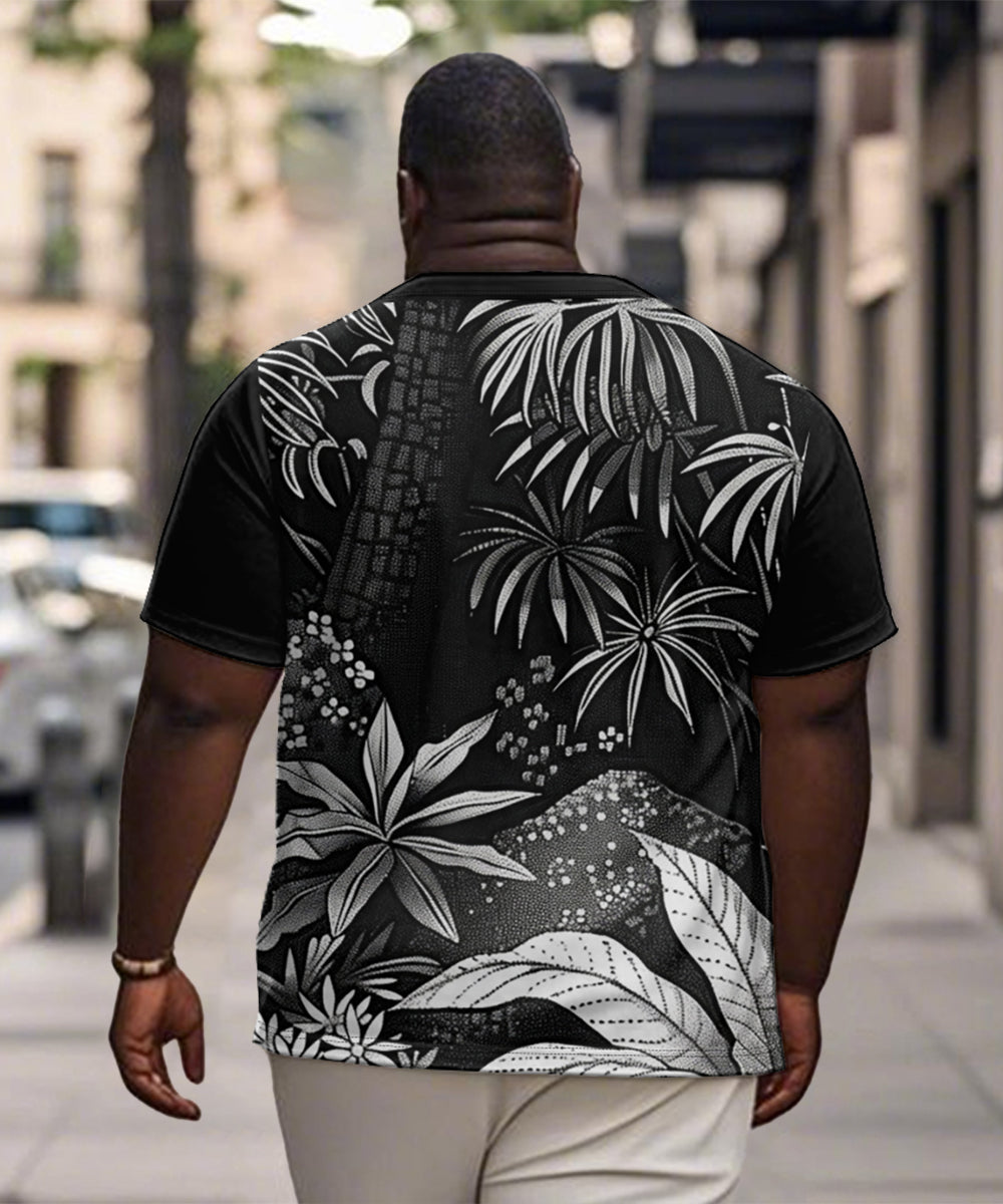Big & Tall Black White Gradient T-Shirt for big men view 2