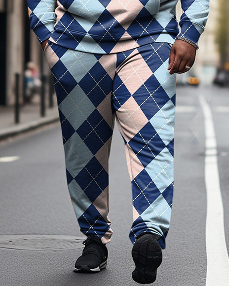 Big & Tall Colorblock Hoodie Sweatpants Set for big men view 3