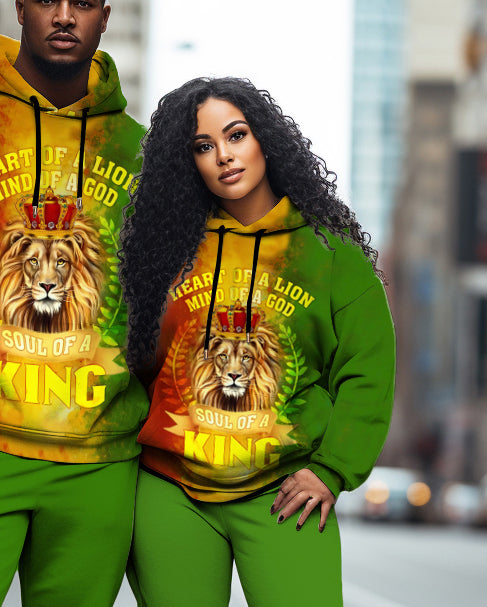 Big & Tall Colorblock Hoodie Sweatpants Set for big men view 3