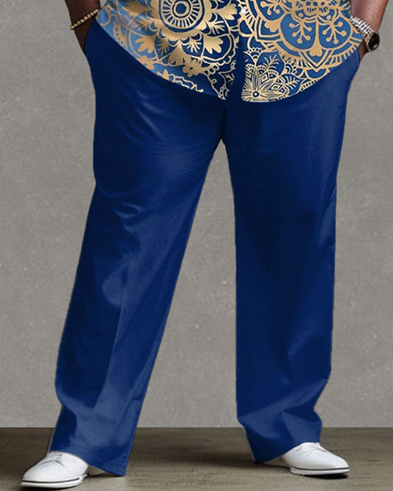 Big & Tall Gradient Graphic T-Shirt Pants Set for big men view 3