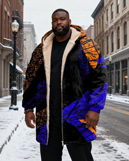 Big & Tall Black Purple Graffiti Hoodie for big men view 2