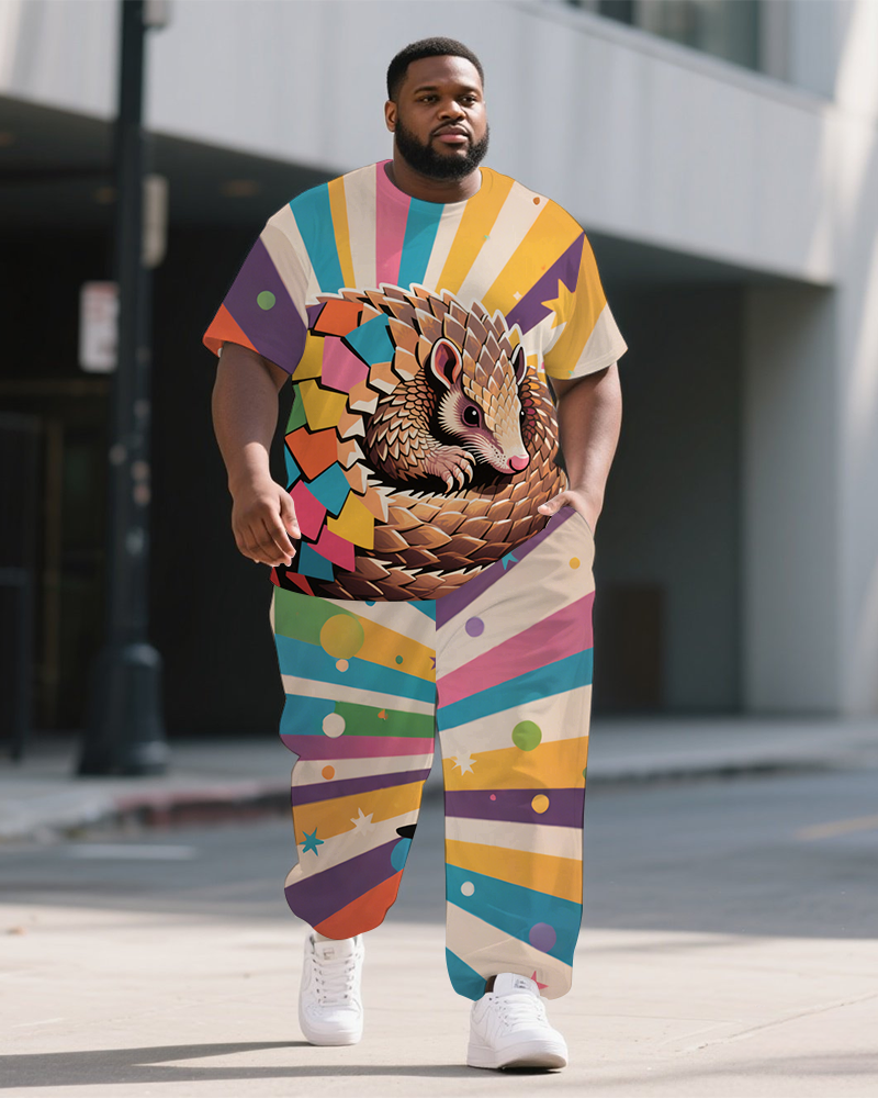 Big & Tall Streetwear T-Shirt Pants Set for big men view 1