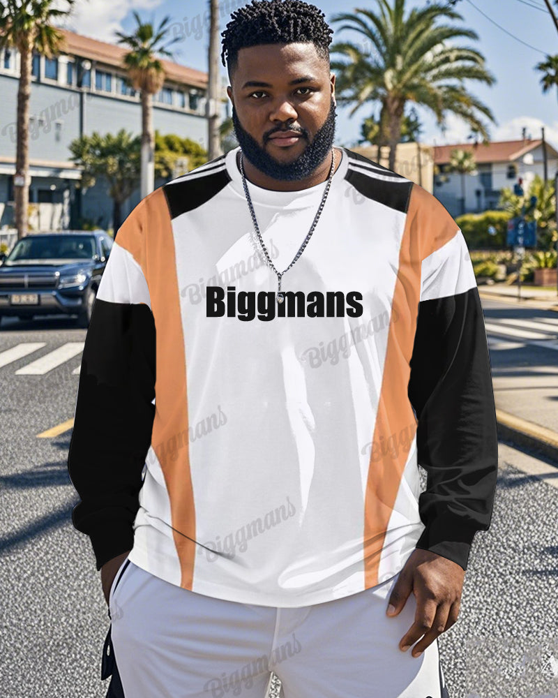 Big & Tall Western Striped Patchwork Men's Clothing for big men