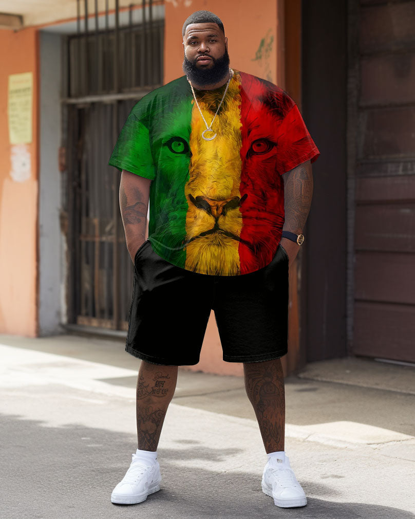 Big & Tall Red Green Graphic Two-piece Set for big men view 2