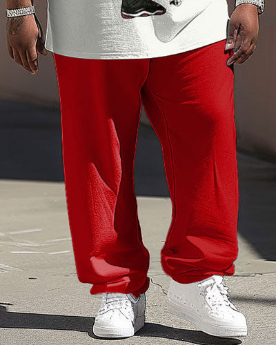 Big & Tall Graphic Streetwear Two-piece Set for big men view 3