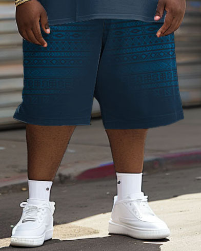 Big & Tall Black Juneteenth T-Shirt Shorts Set for big men view 3