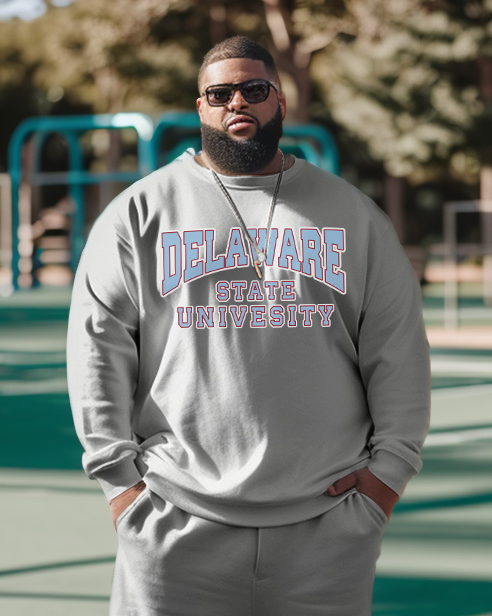 Big & Tall Athletic Streetwear Hoodie Sweatpants Set for big men view 2