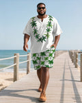 Big & Tall Hawaiian T-Shirt Shorts Set for big men view 2